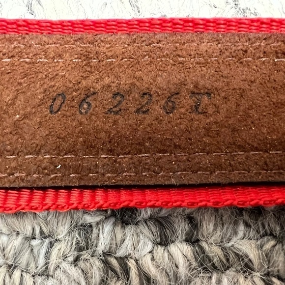 Fullum & Holt brown leather red webbing belt 34 - Picture 8 of 10